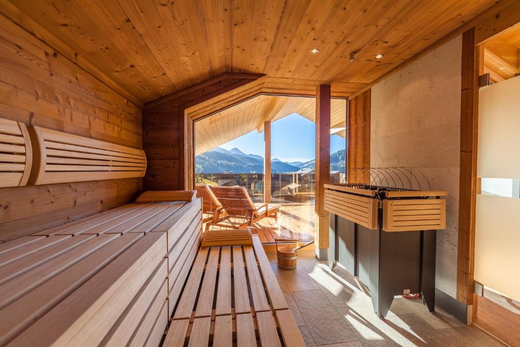 Sauna at JOAS Nature hotel, a nature hotel in one of Italy’s boutique ski resorts